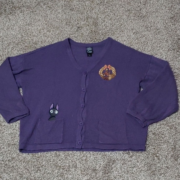 Studio Ghibli Kiki's Delivery Service Purple Cardigan Sweater Women's Size 3X - Picture 2 of 7